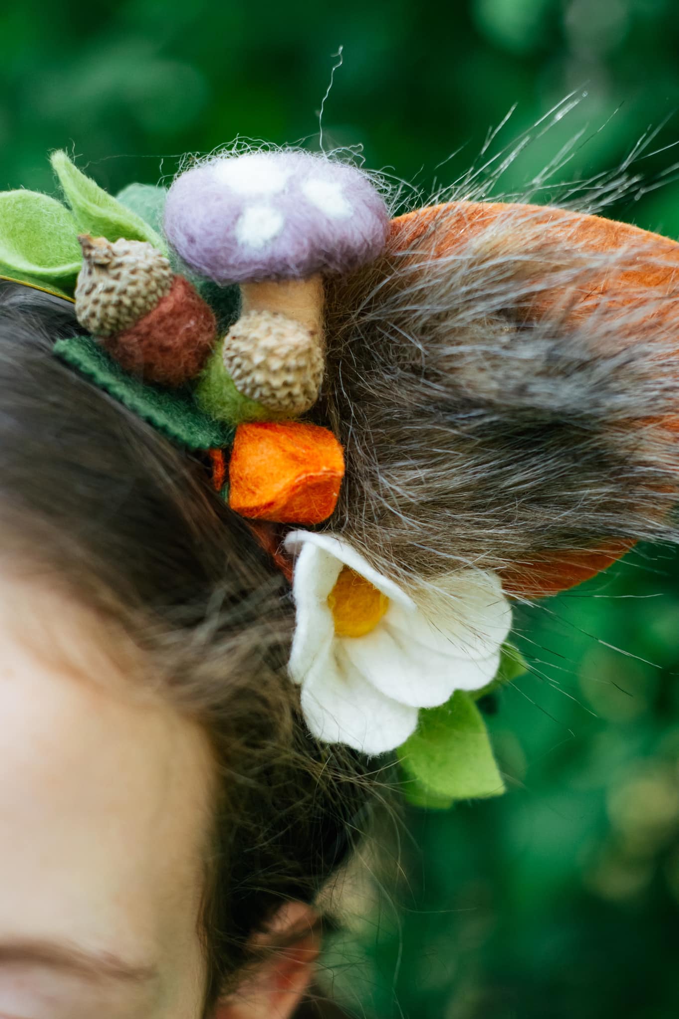 deer floral hair clip