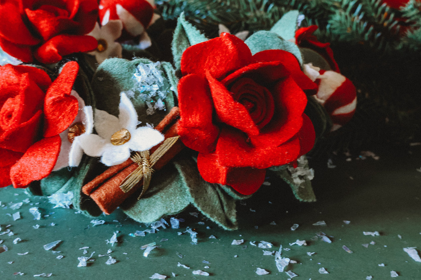 Peppermint Swirl & Cinnamon Floral Halo