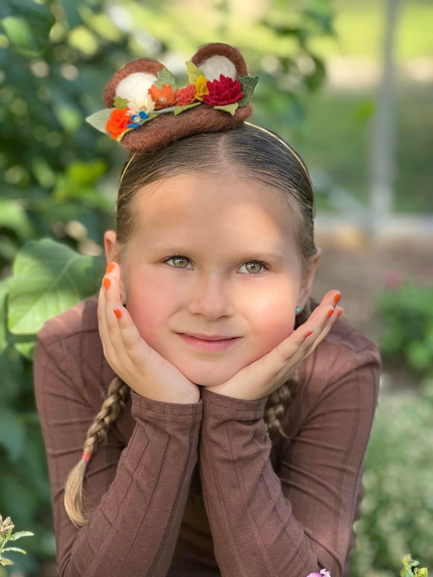 Beary Cute Felted Mini Topper Fascinator