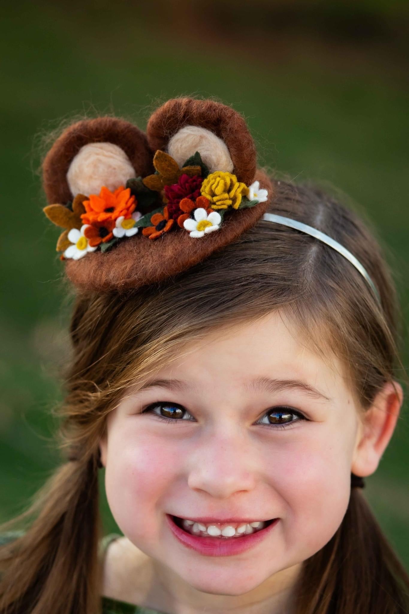 Beary Cute Felted Mini Topper Fascinator