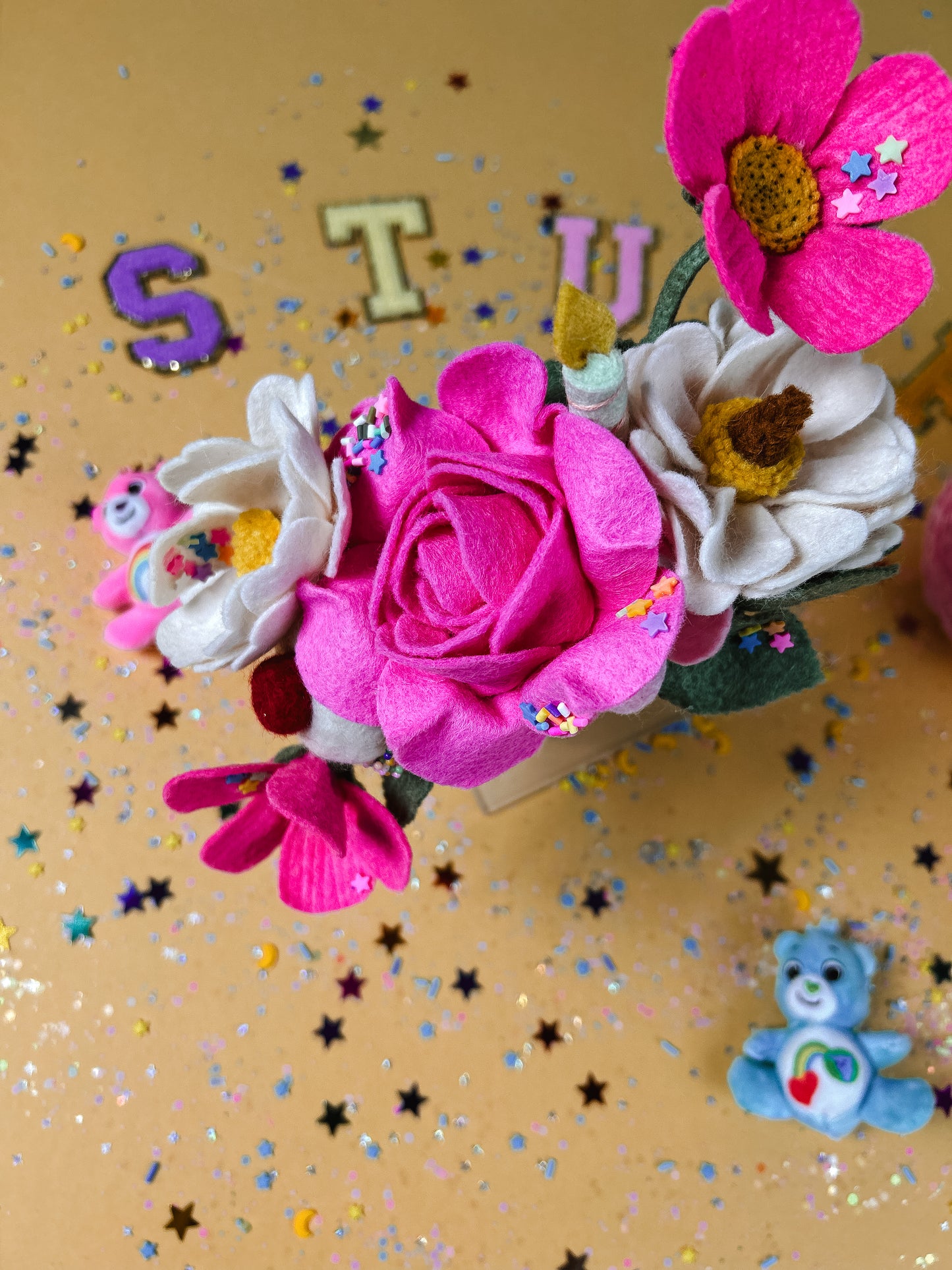 Birthday Bear Side Floral Crown