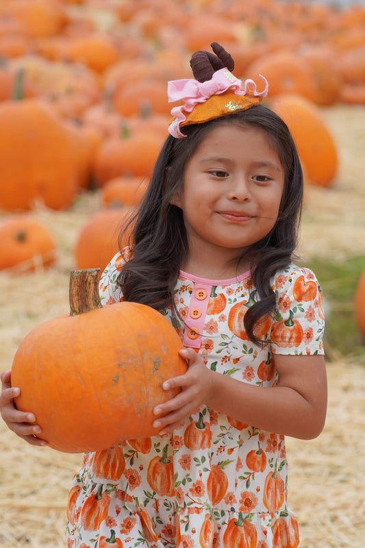 Baby Pink  Bow Pumpkin
