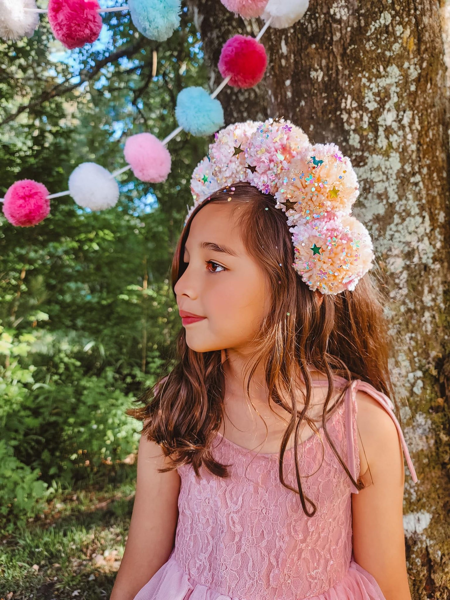 Pompom Glitter Halo