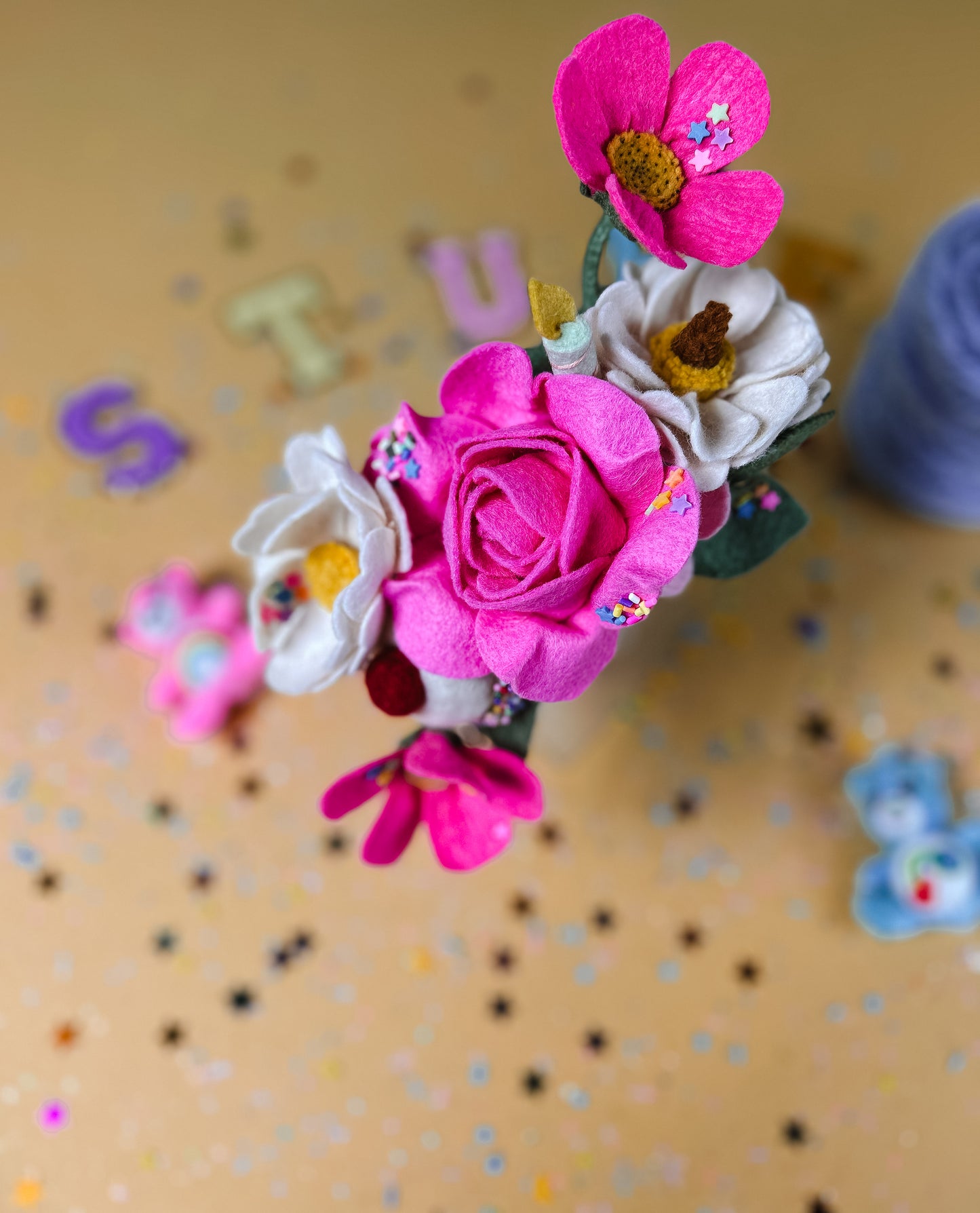 Birthday Bear Side Floral Crown