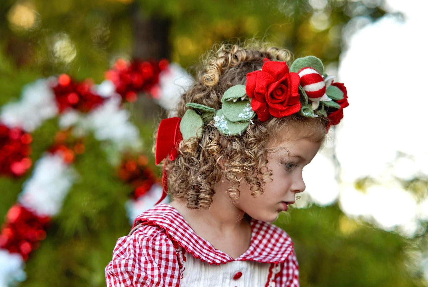 Peppermint Swirl & Cinnamon Floral Halo