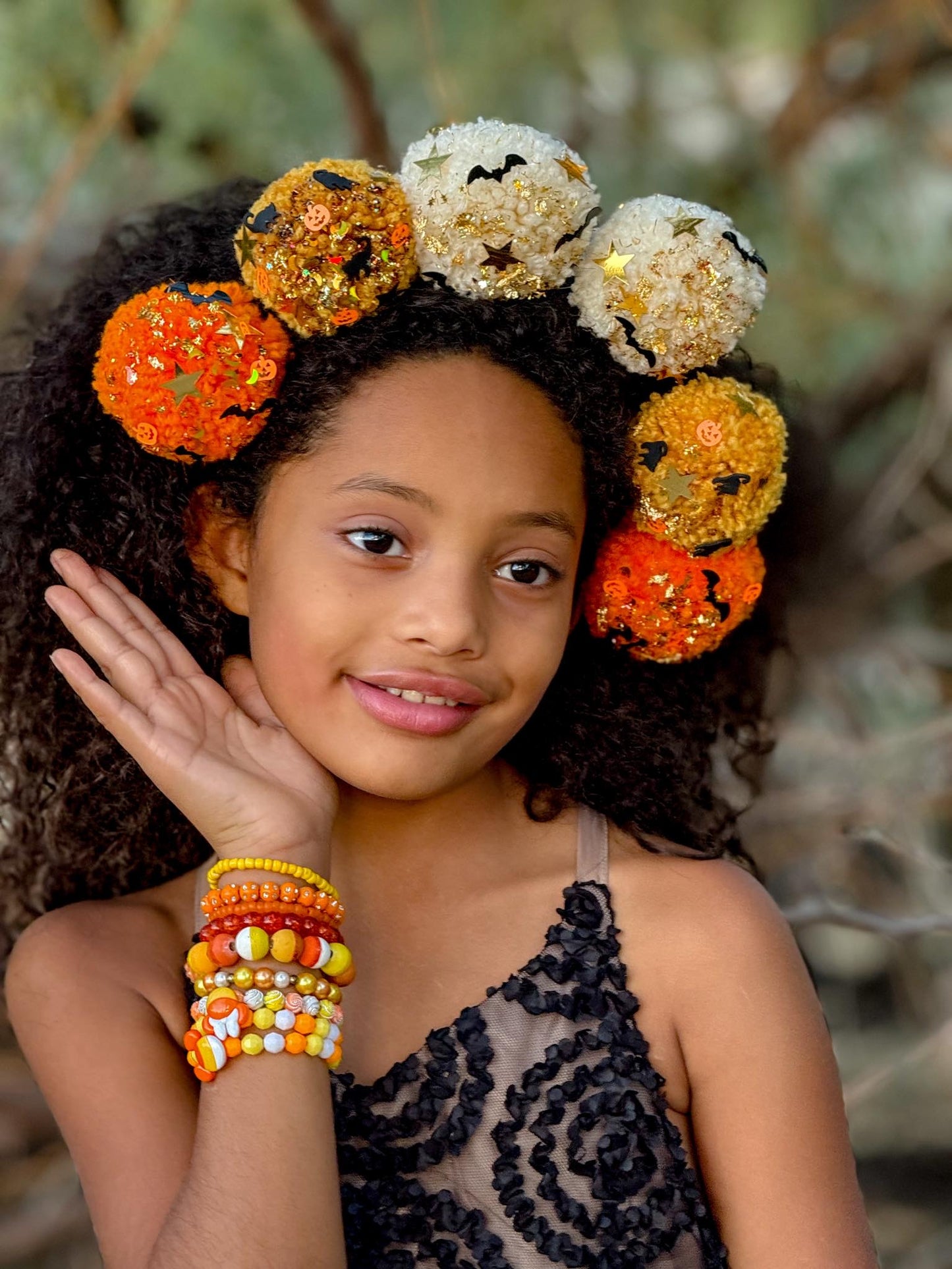 Candy Corn Pompom Halo