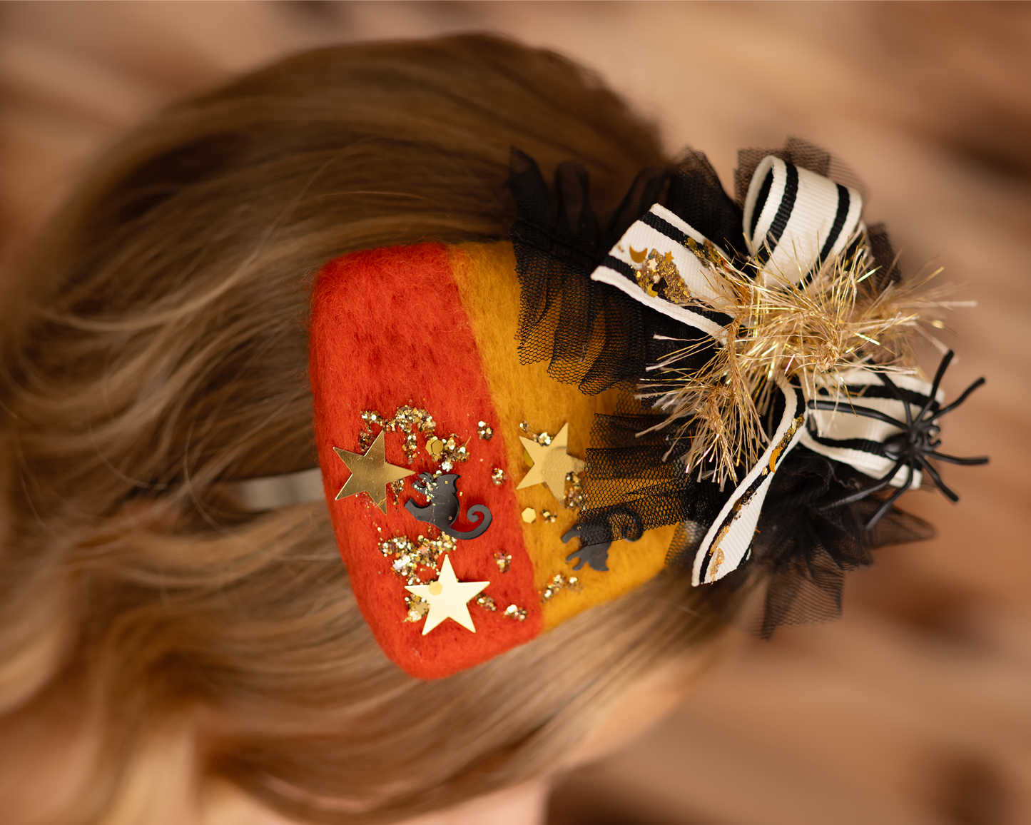 Candy Corn Felted Shape Fascinator