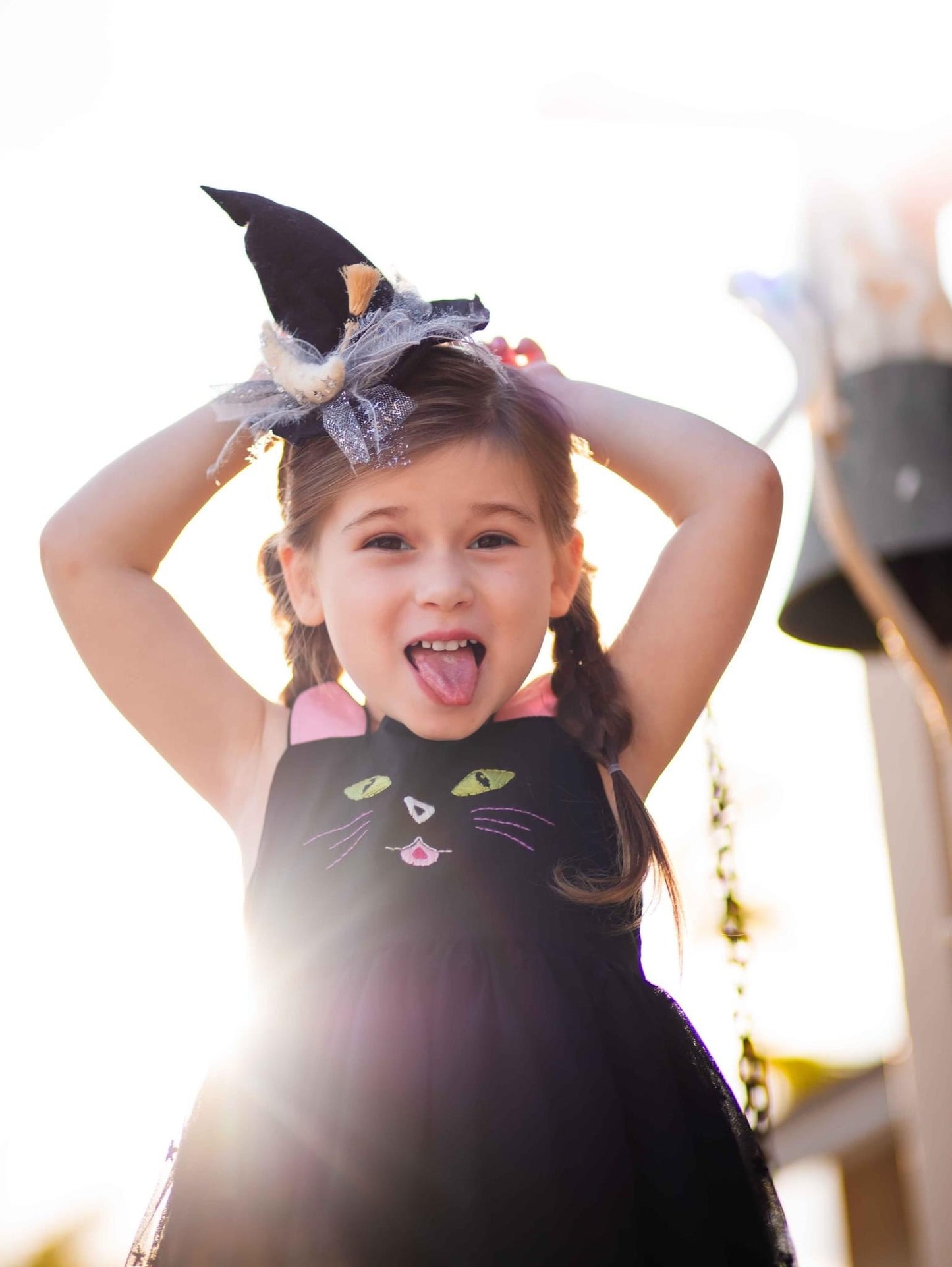 Black Minifee Witch Hat with Broom