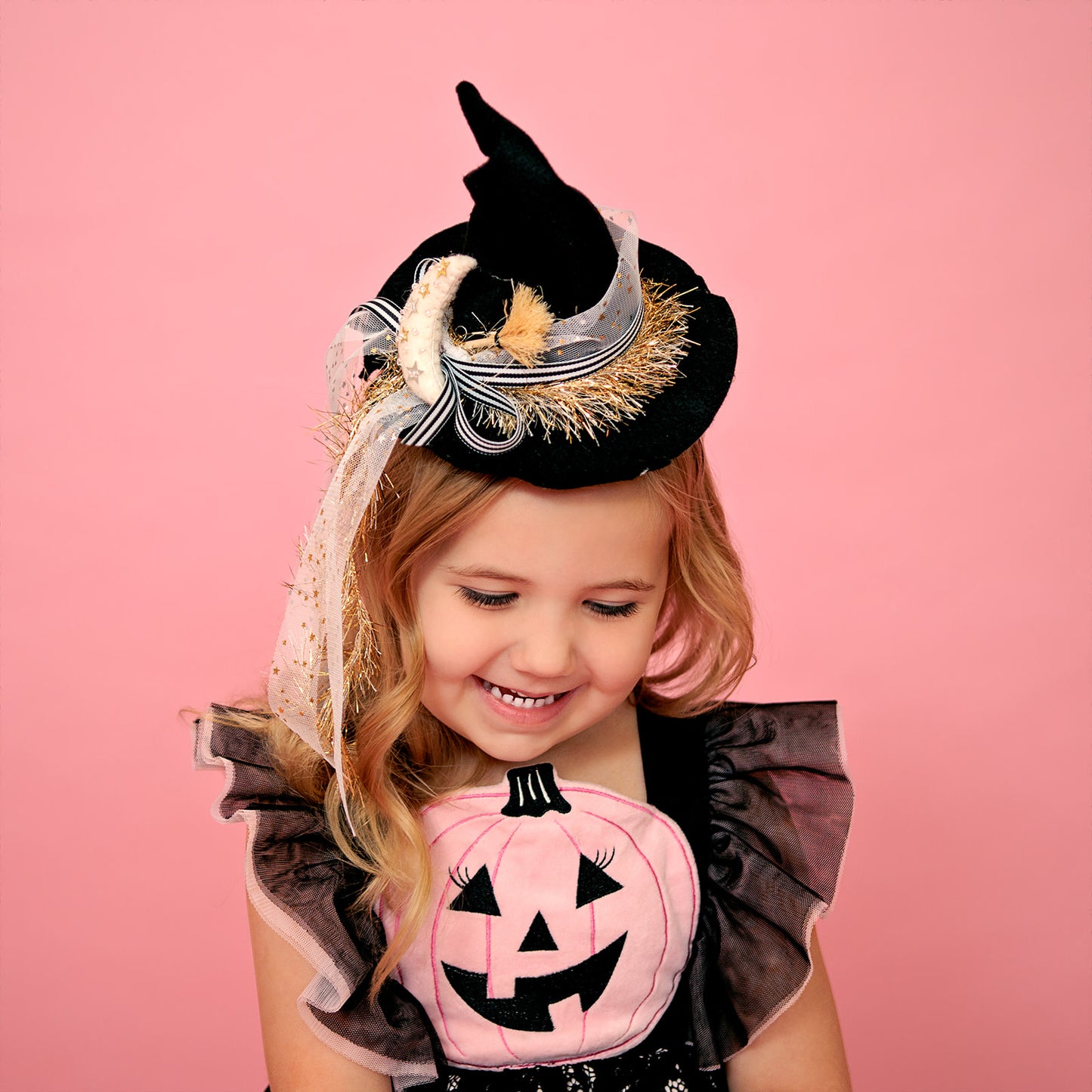 Black Minifee Witch Hat with Broom