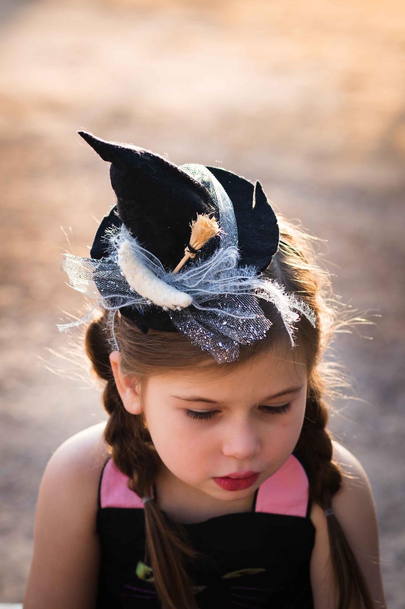 Black Minifee Witch Hat with Broom