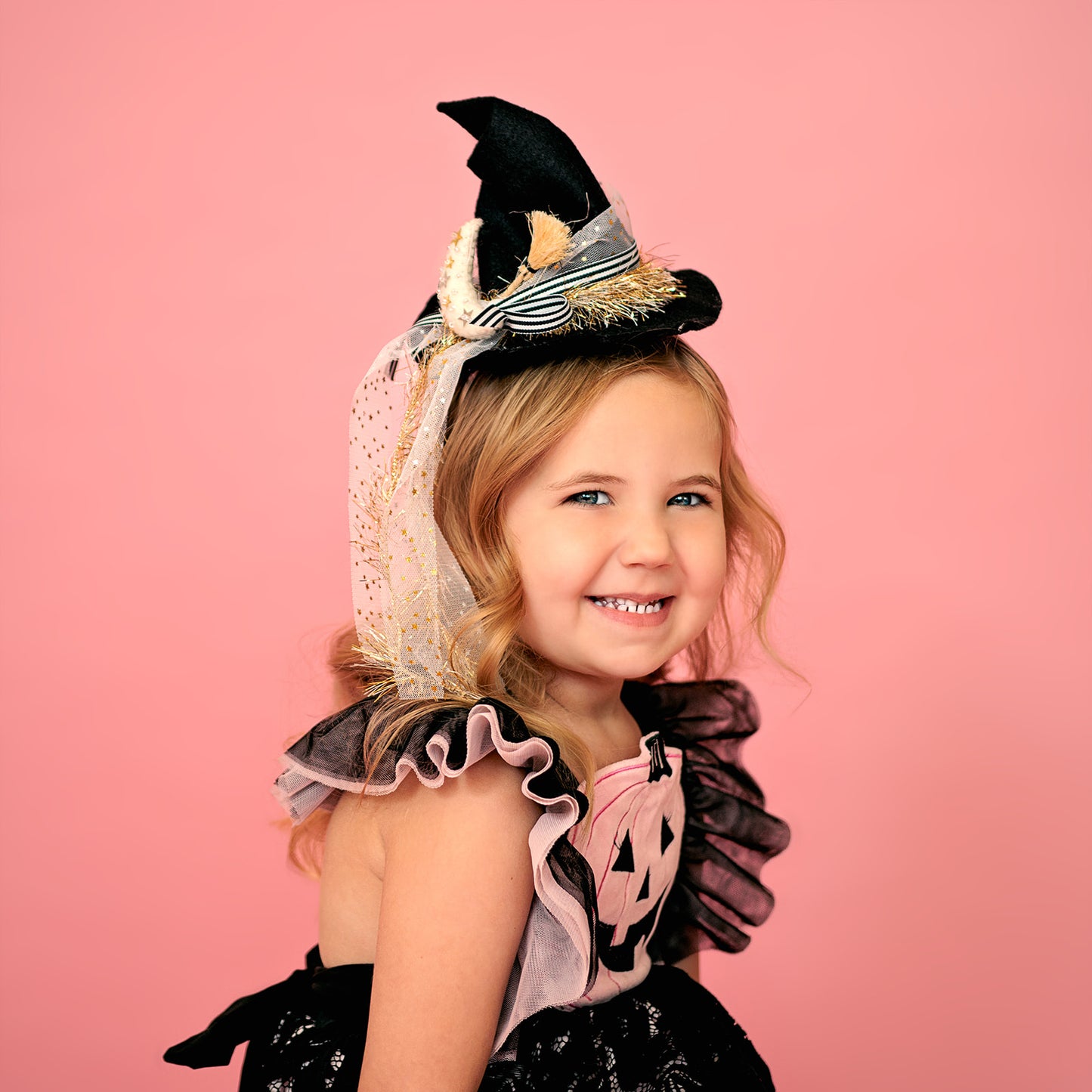 Black Minifee Witch Hat with Broom