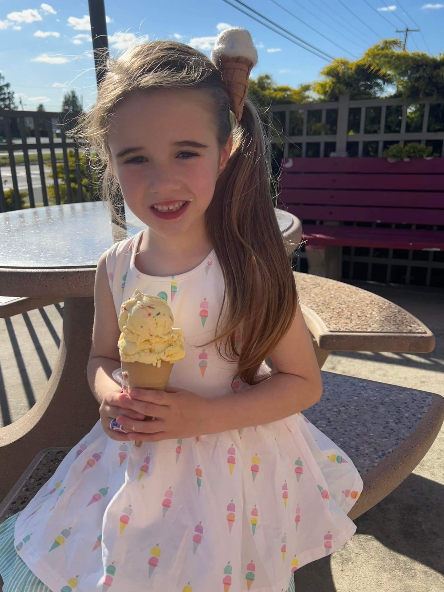 Summer Treats Pink Ice Cream Cone Clip