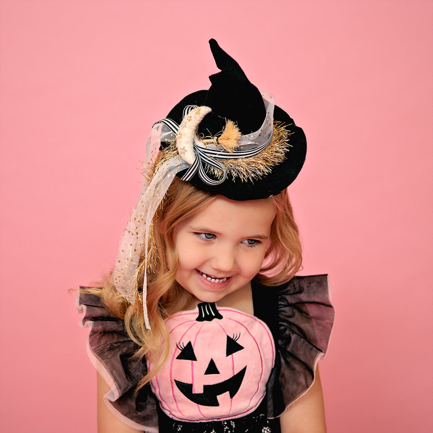 Black Minifee Witch Hat with Broom