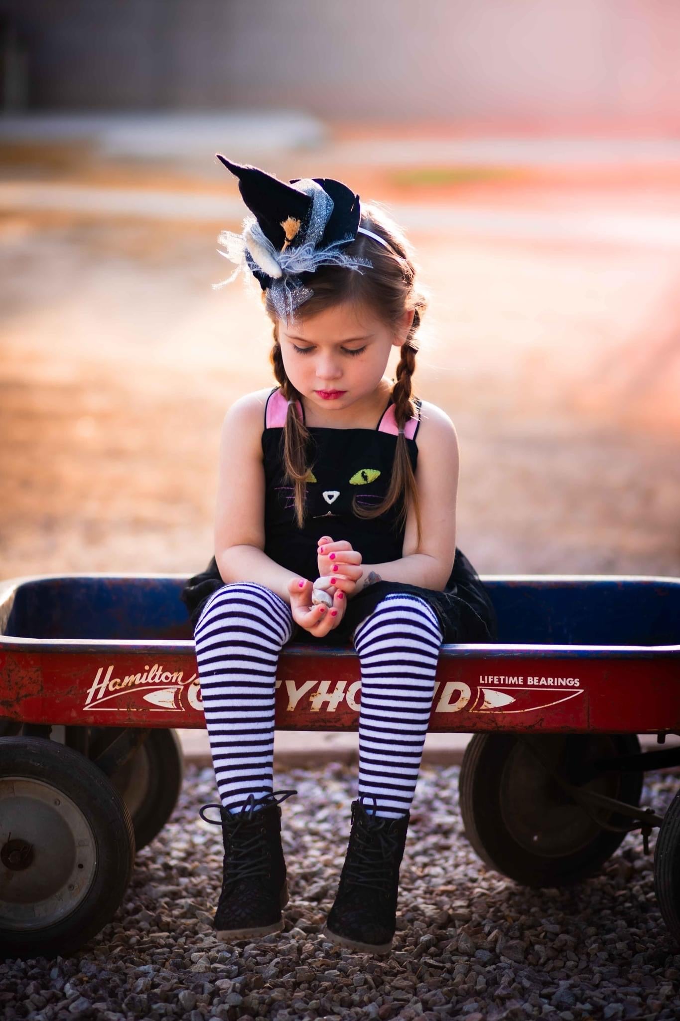 Black Minifee Witch Hat with Broom