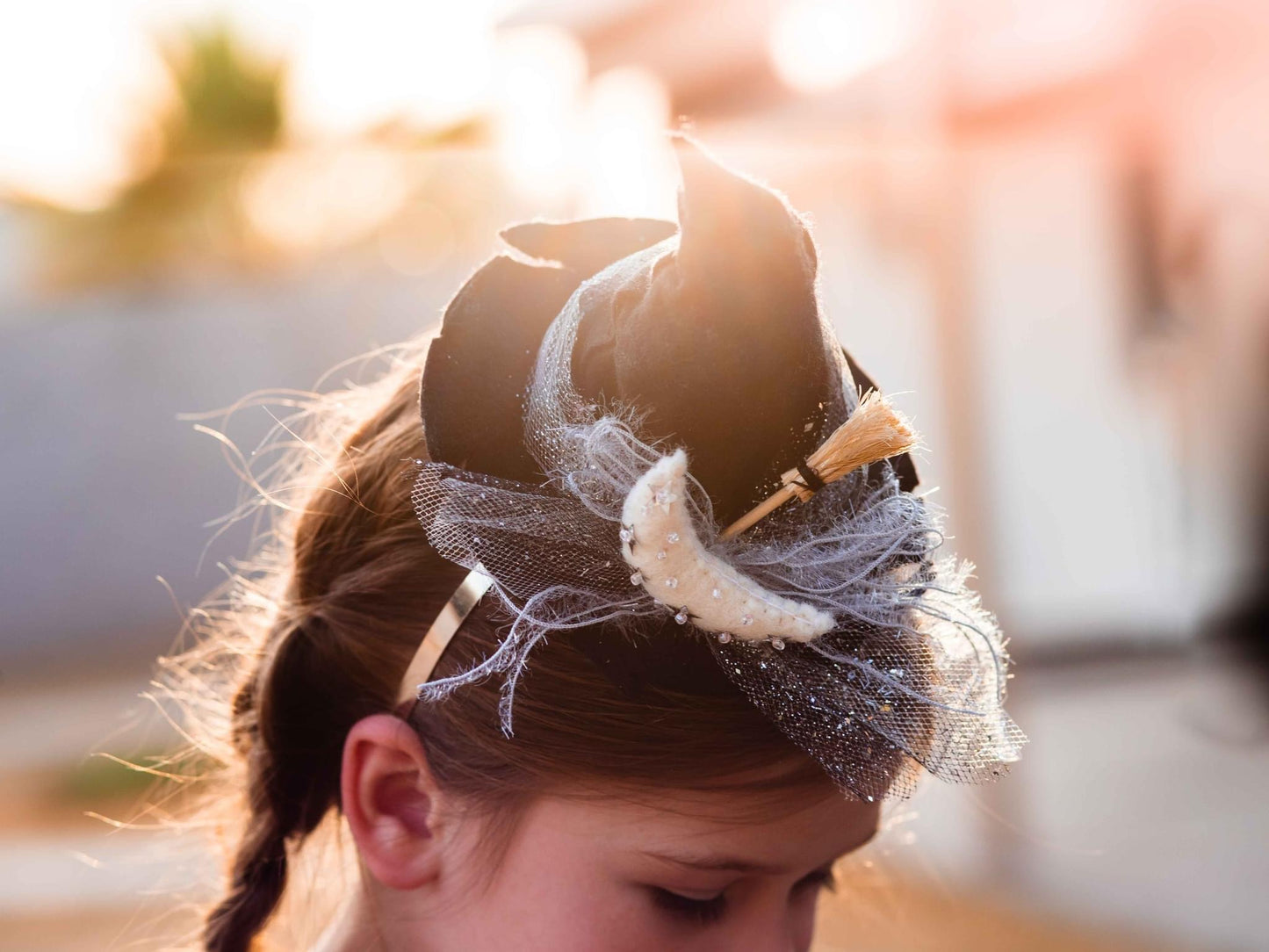 Black Minifee Witch Hat with Broom