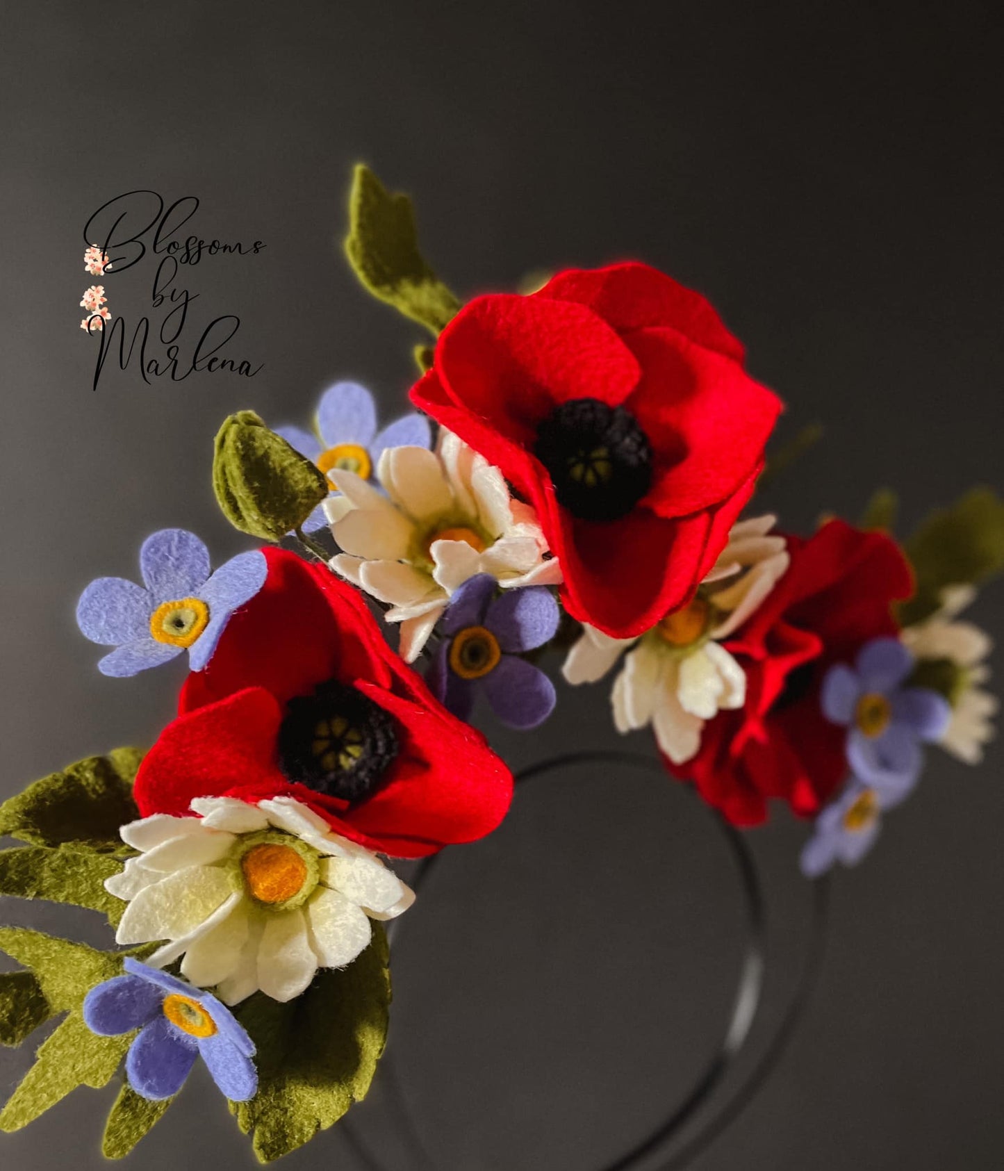 Wild Red Poppies Headpiece
