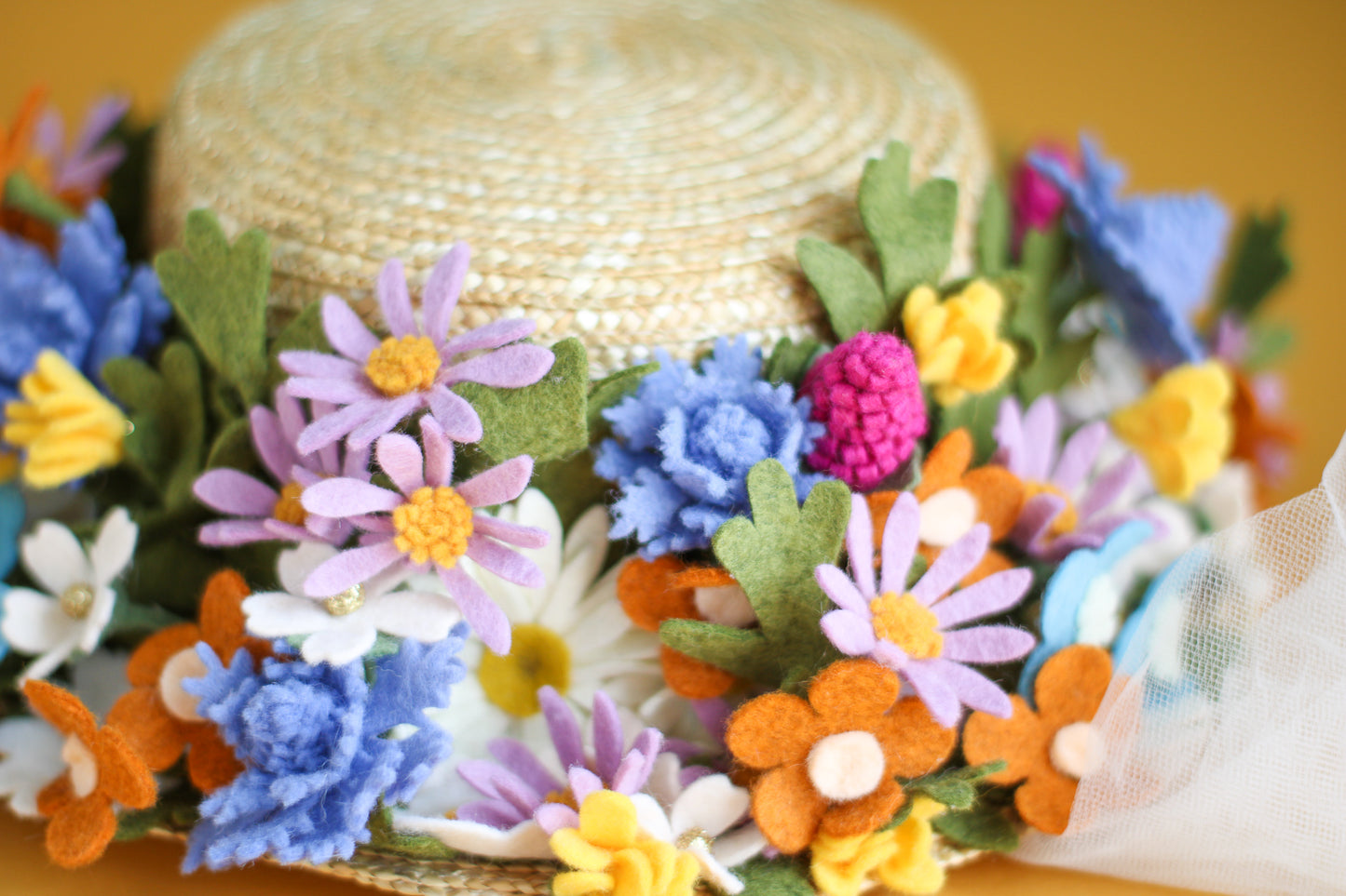 Floral Vintage Boater Straw Hat