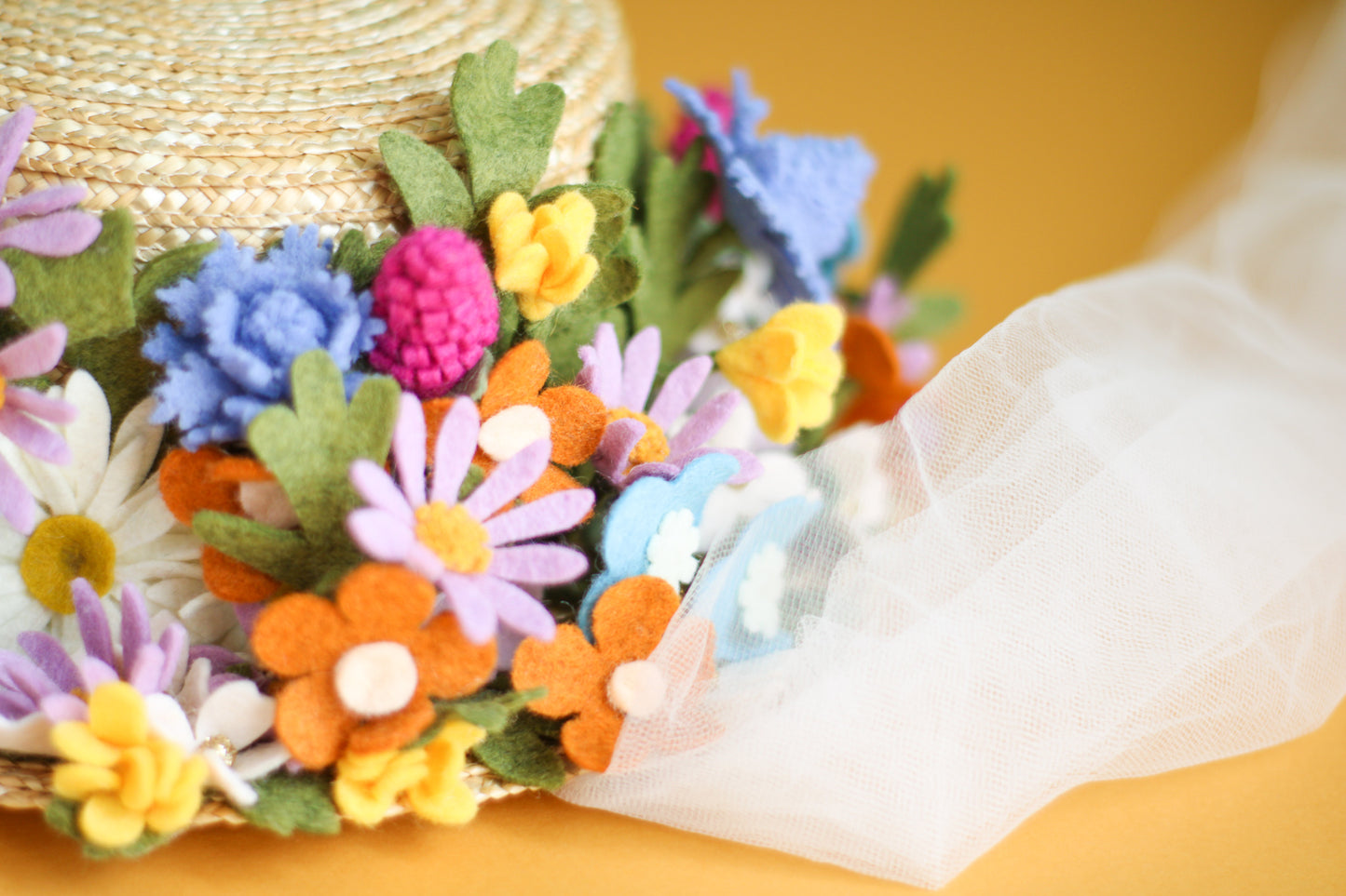 Floral Vintage Boater Straw Hat