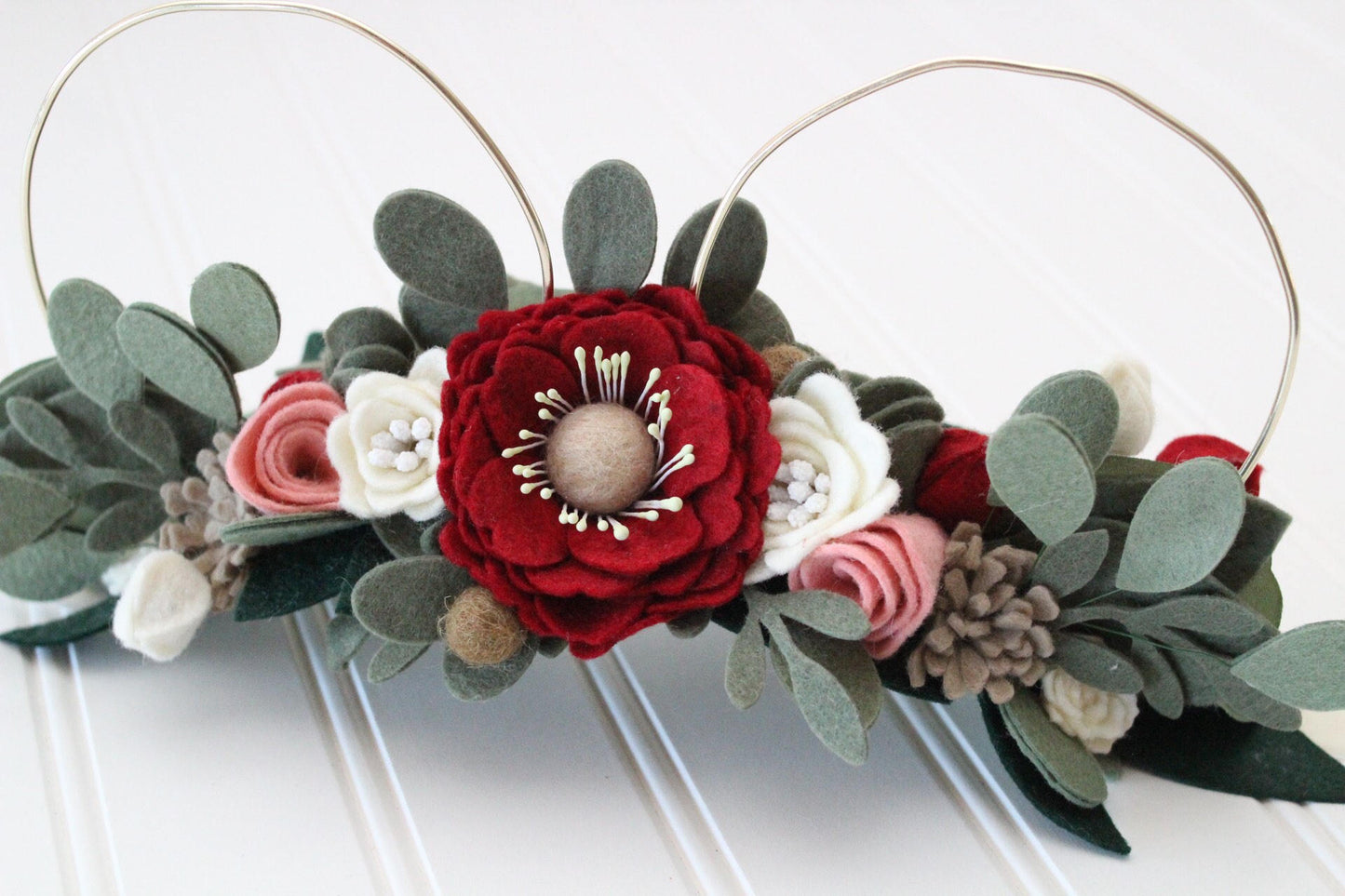 Mouse Ears inspired Mommy & Me set/felt flowers/floral crowns/flower/birthday/party/headbands/boho ears