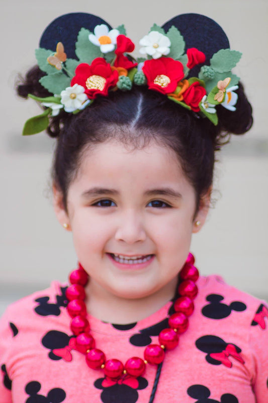 Inspired Mouse Ears Clips/fantasy/feltflowers/mouseears/birthday party/playroom/cosplay/costume/earcrowns