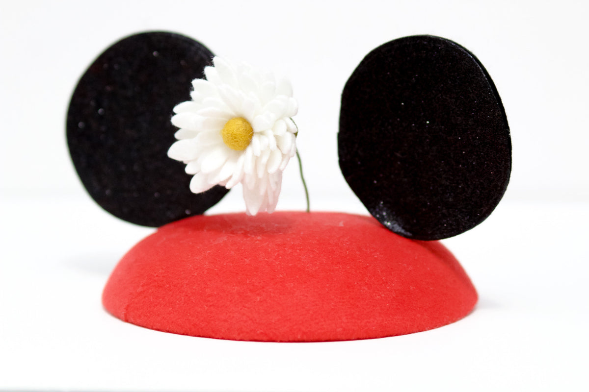 Vintage Mouse Ears Party Hat|fascinator|artdecohats|tea party hats|pillboxhats|feltflowers|felthats