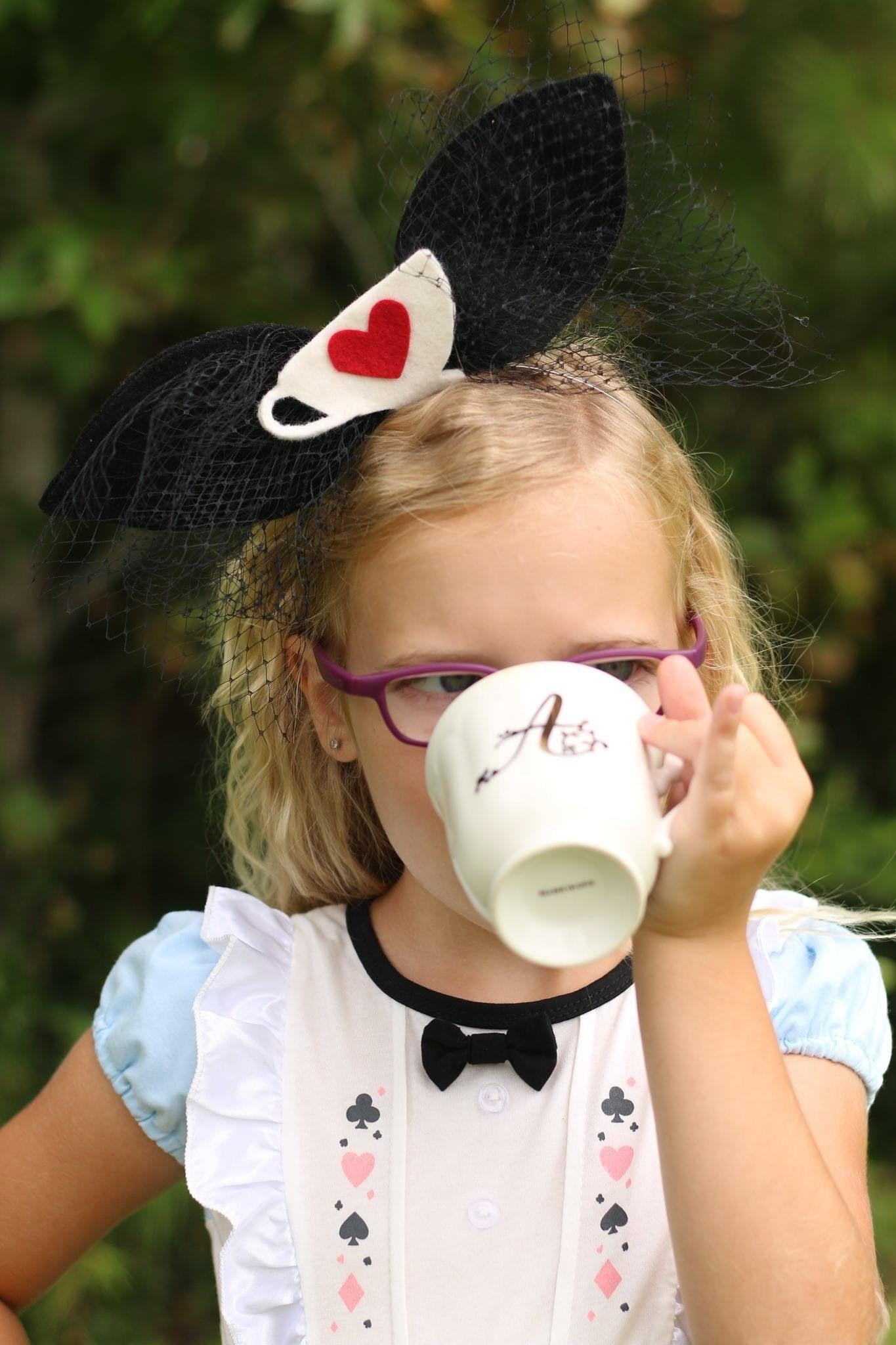 Tea Cup Bow |Alice in Wonderland| Felt Bow| FeltFlowers |