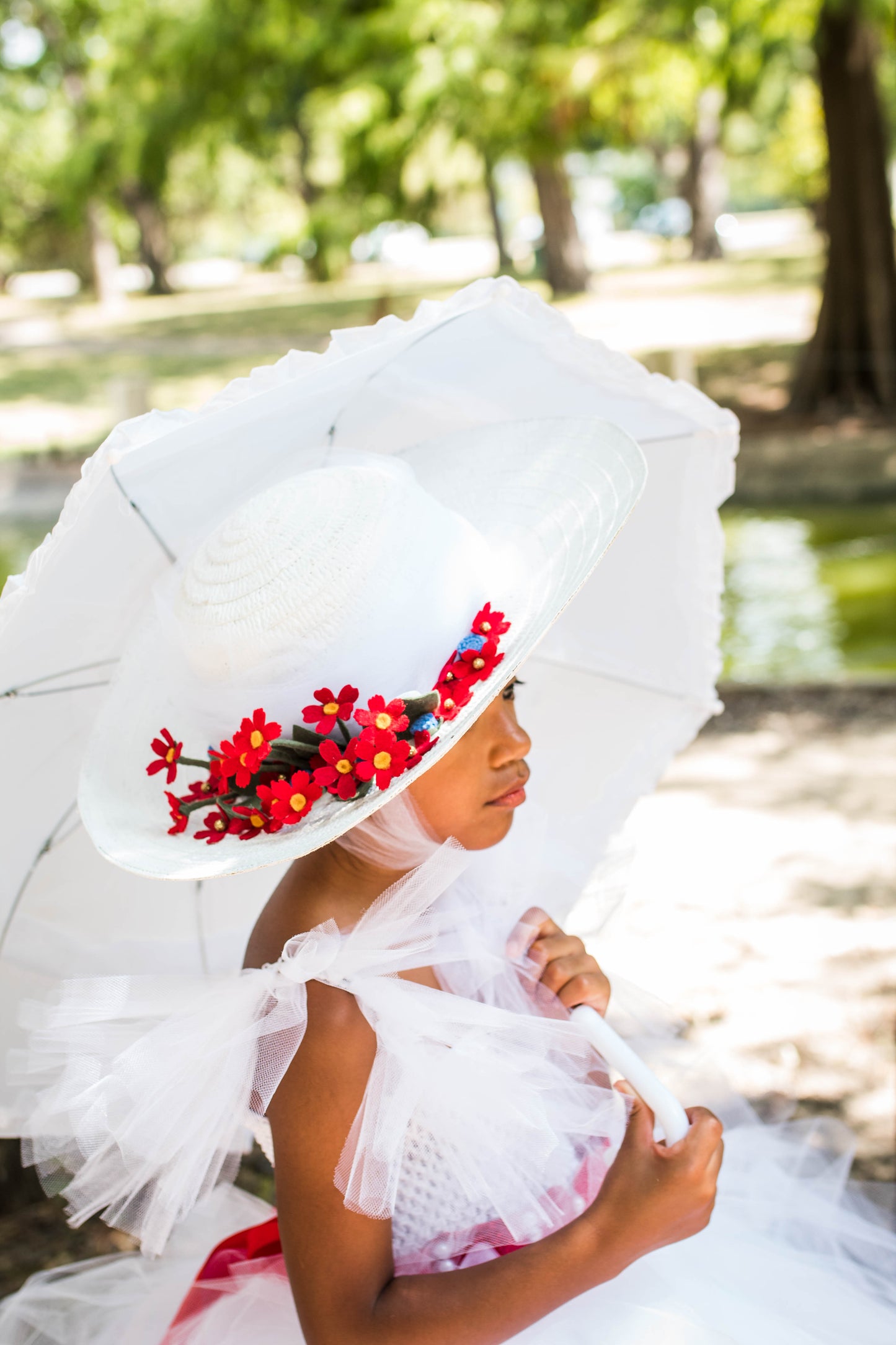Mary Poppins Inspired White Hat