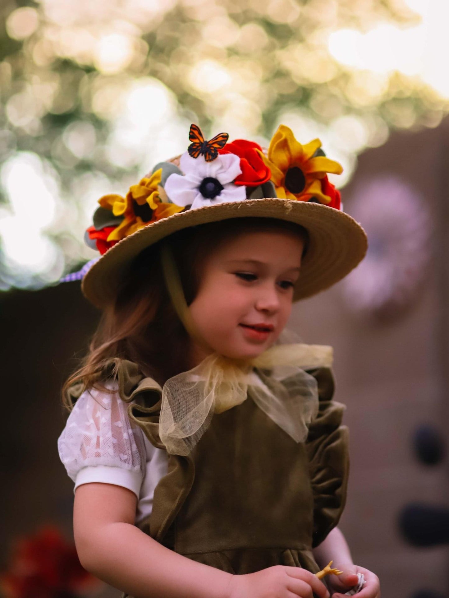 Chrisanna Sunflower & Butterflies Boater Hat