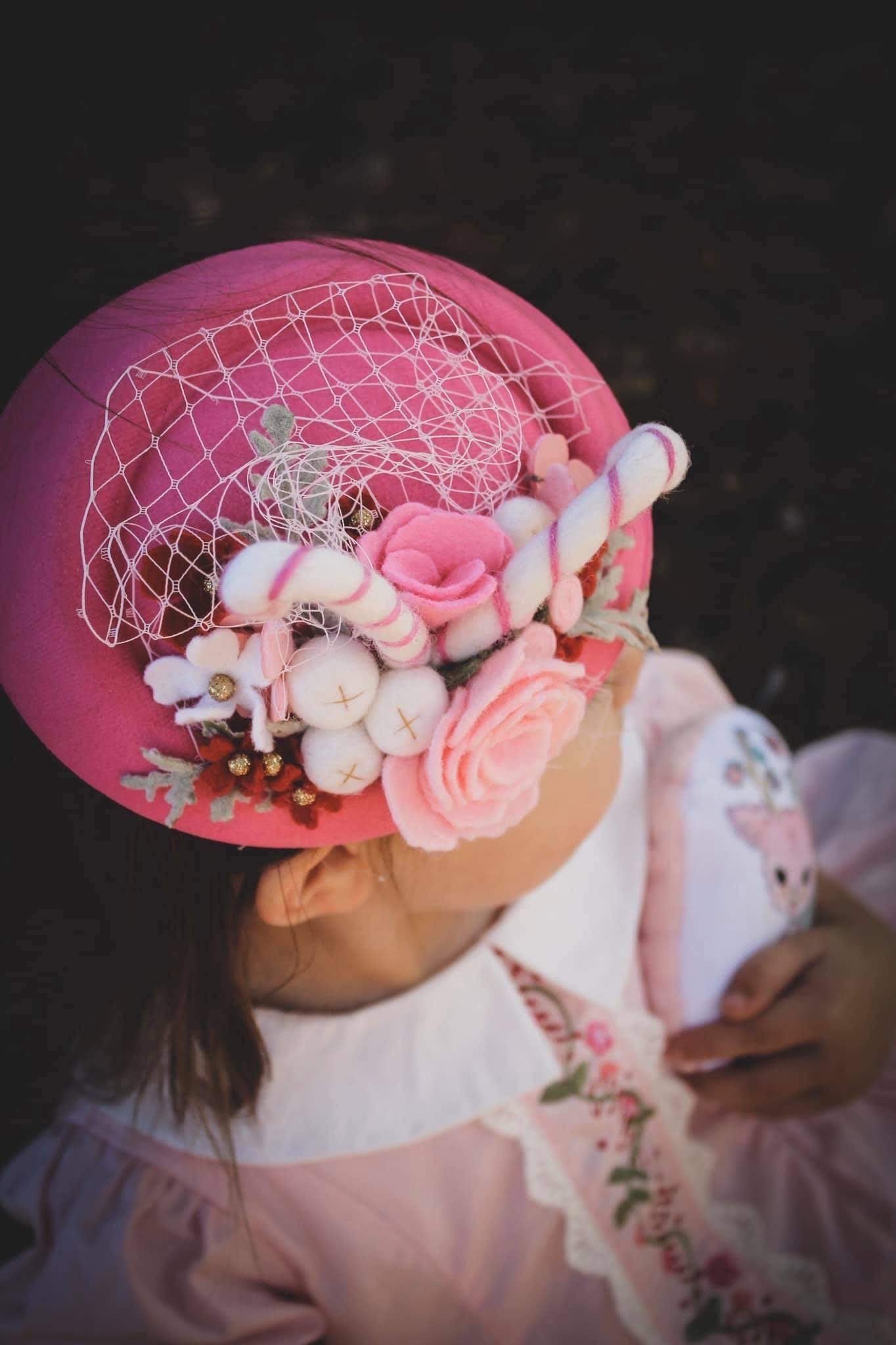 Candy Cane Pillbox Hat