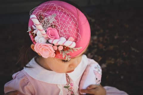 Candy Cane Pillbox Hat