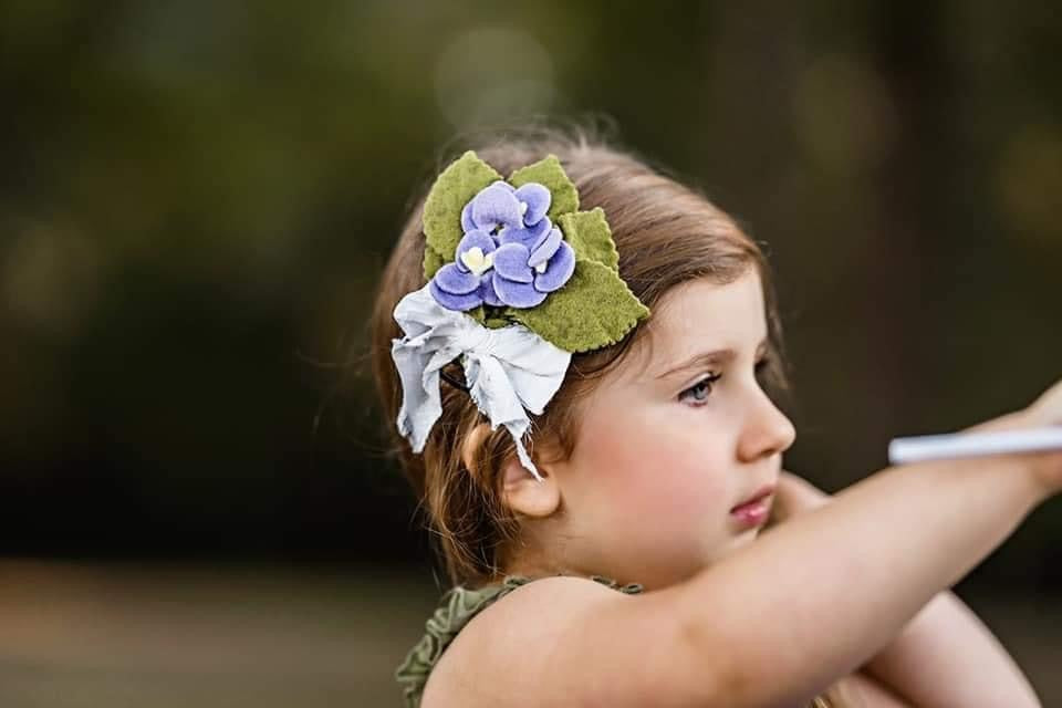 Violets Floral Headpiece
