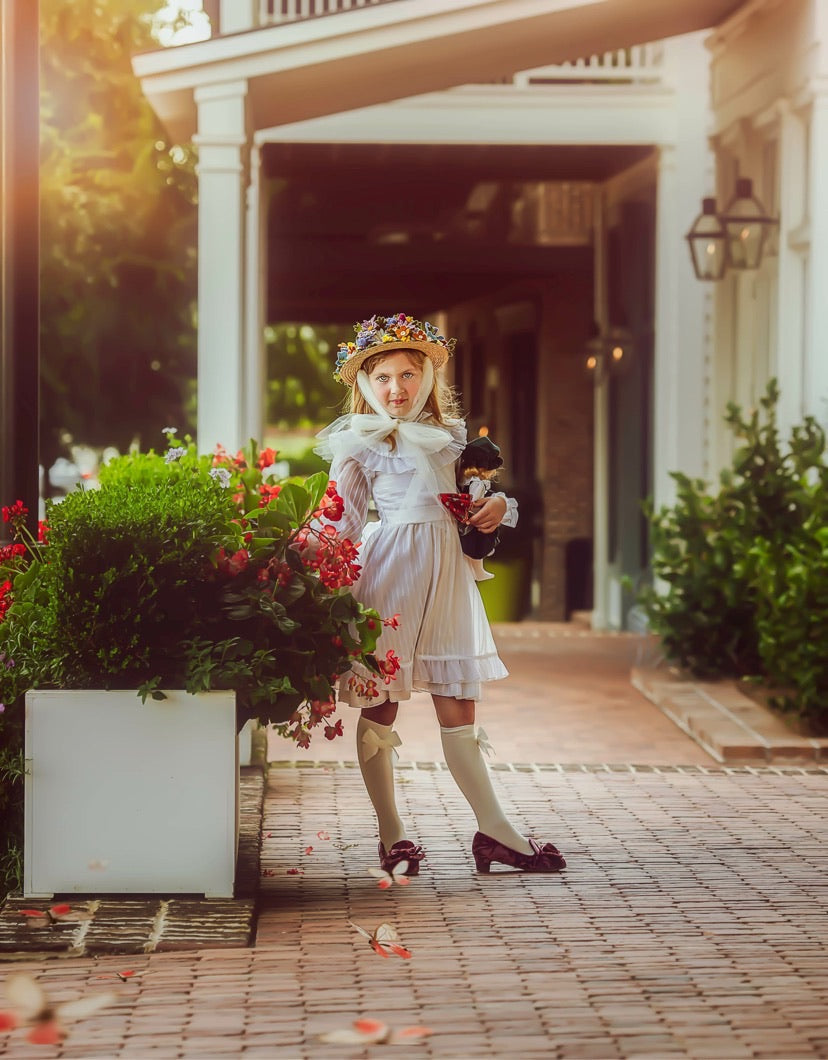 Floral Vintage Boater Straw Hat
