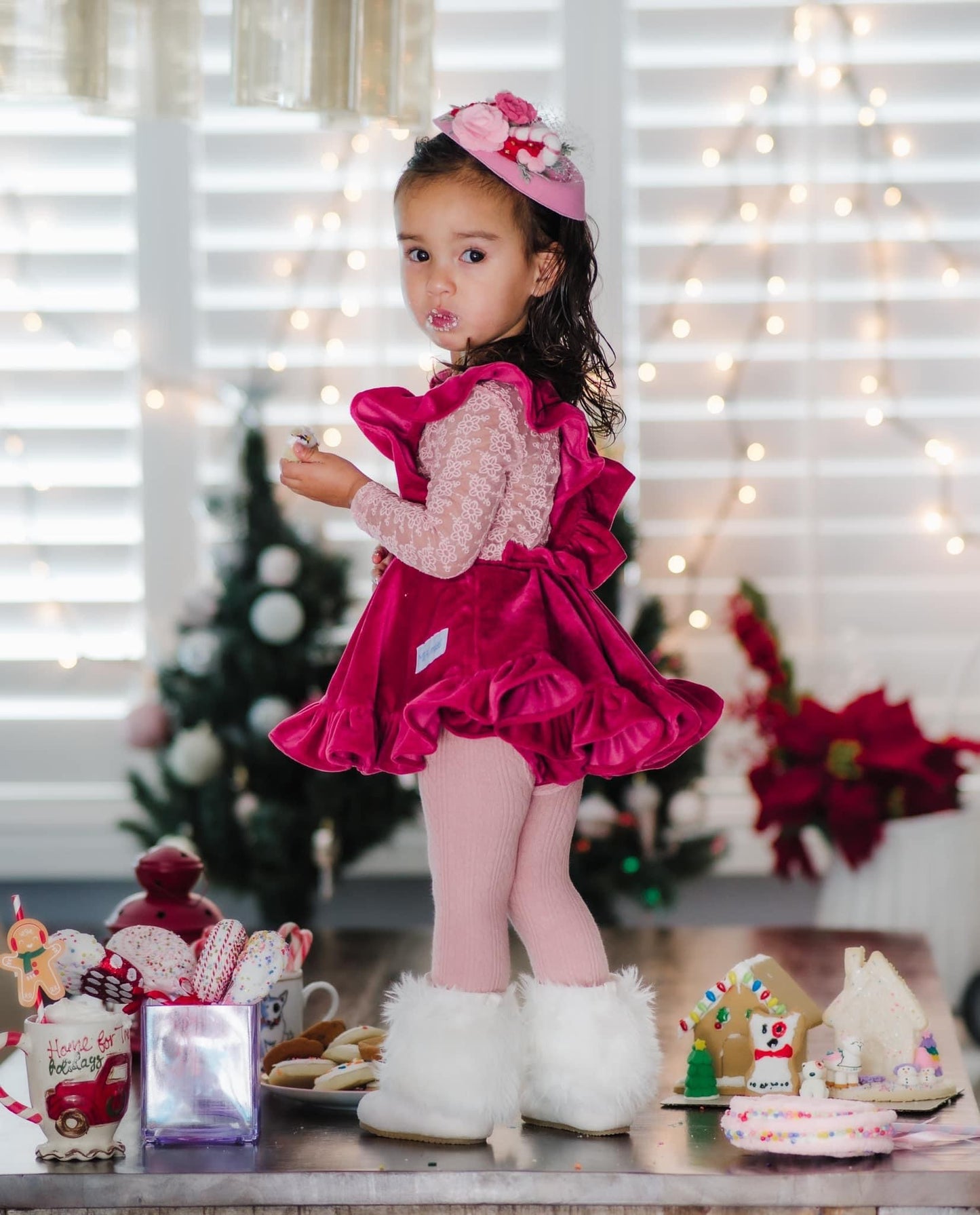 Candy Cane Pillbox Hat