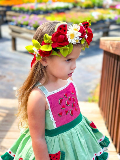 Watermelon Slice Floral Halo