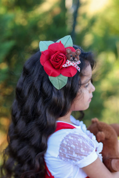 Beary Cute Rose Hair clip