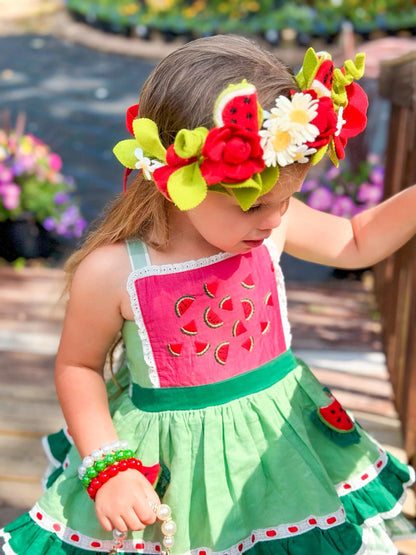 Watermelon Slice Floral Halo