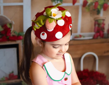 Strawberry Round  Fascinator