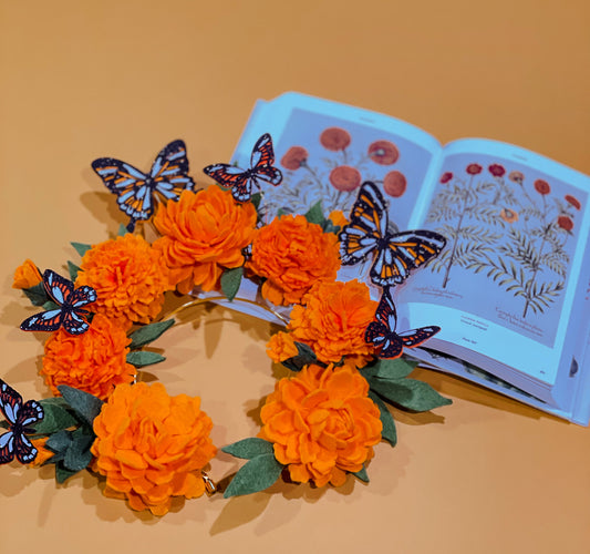 Cempasuchil Floating Halo Style /Marigold Floral Crown