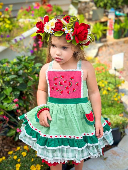 Watermelon Slice Floral Halo