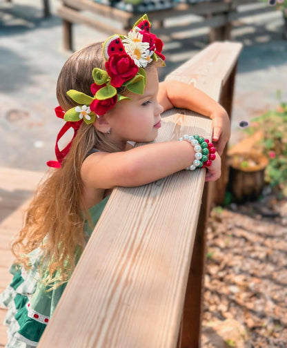 Watermelon Slice Floral Halo