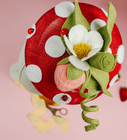 Strawberry Round  Fascinator