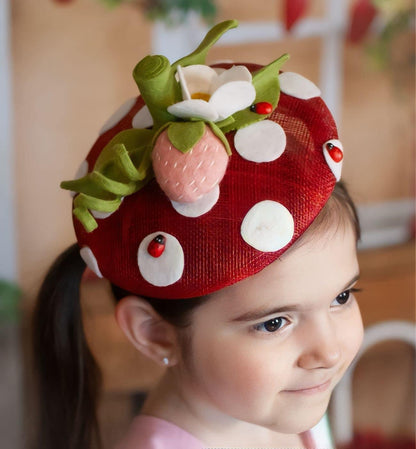 Strawberry Round  Fascinator