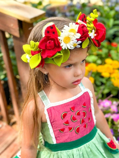 Watermelon Slice Floral Halo