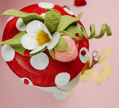 Strawberry Round  Fascinator