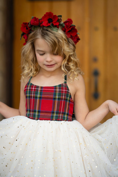 Red Holiday Floral halo