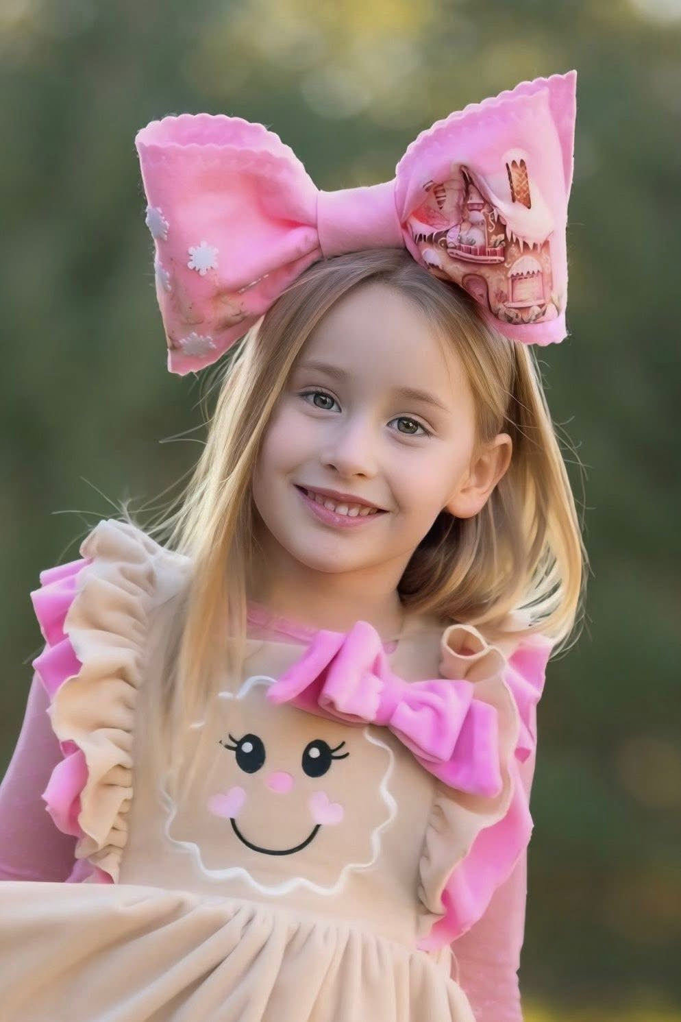 Gingerbread House pnk bow