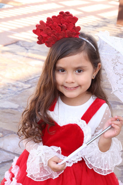 Red Heart Cluster Fascinator Fascinator