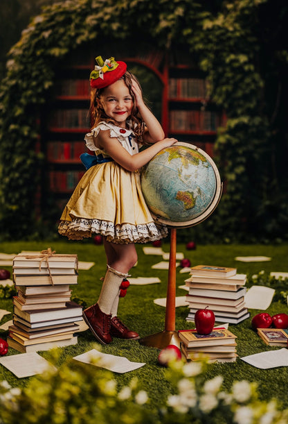 Back to school Apple Side  Sinamay Topper