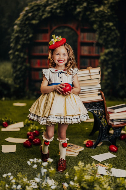 Back to school Apple Side  Sinamay Topper