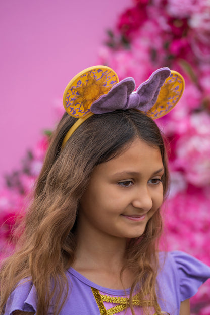 Long Haired Inspired 3D Ears With Felt Flowers